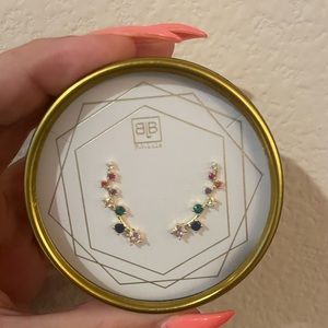 Rainbow Ear Climber Earrings